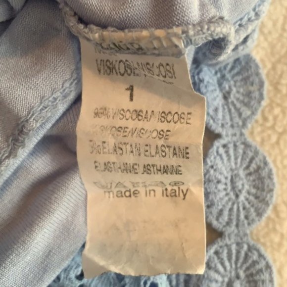 Lace And Crochet Tunic Top Blue - Picture 4 of 5